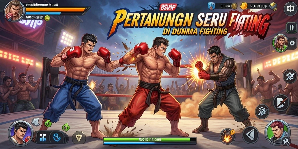 Tampilan gameplay Fighting yang intens dan mendebarkan.