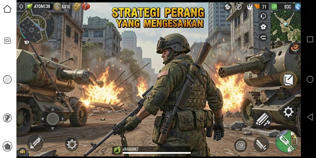 Tangkapan layar gameplay menarik dari ATOM138 dengan aksi strategi intens.