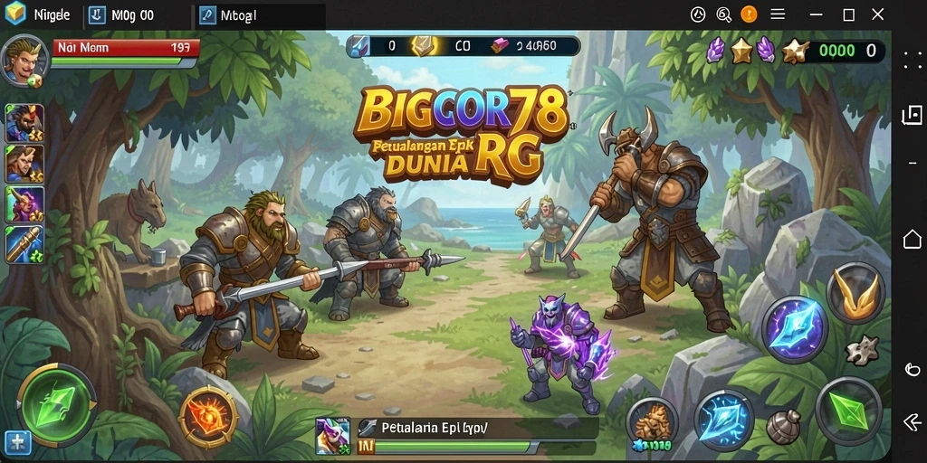 Screenshot utama BIGCOR78 menampilkan gameplay RPG yang mendebarkan.