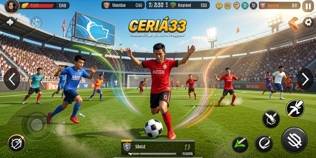 Screenshot CERIA33 menampilkan aksi seru dalam permainan olahraga.