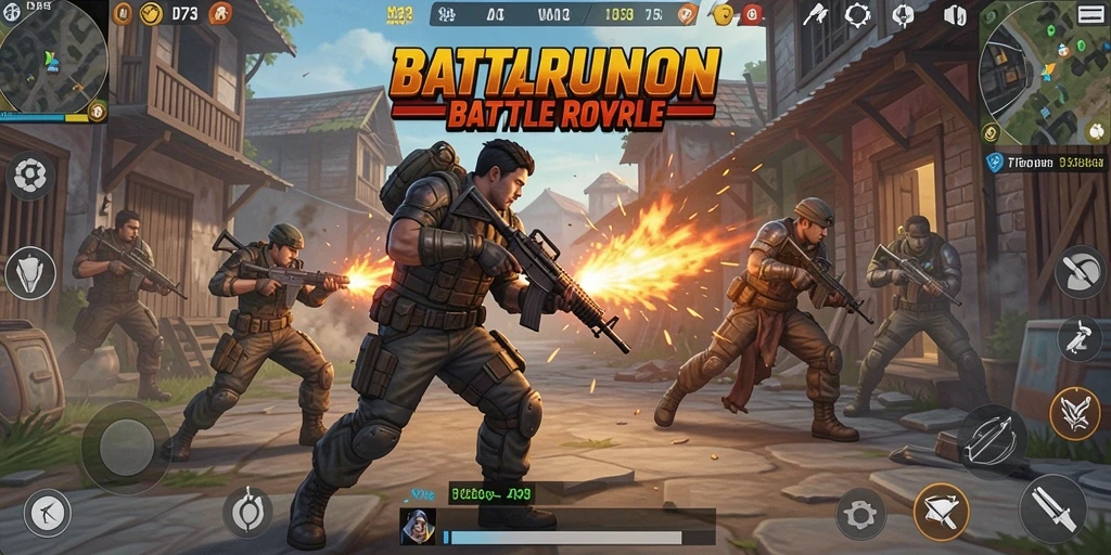 Gameplay D73 yang menegangkan dan penuh aksi dalam Battle Royale.
