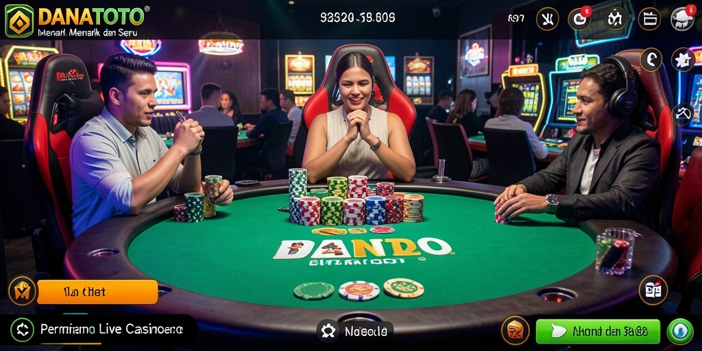 Tampilan seru dari gameplay Live Casino DI DANATOTO.
