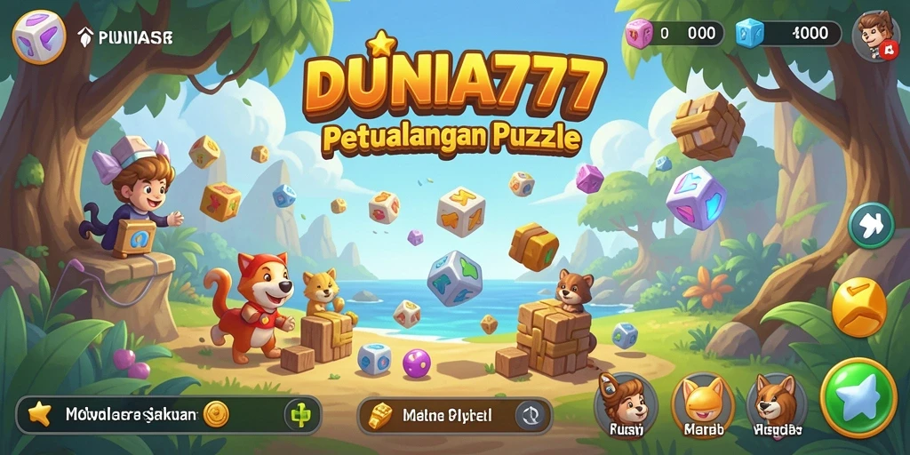 Screenshot di DUNIA777 menunjukkan tantangan puzzle yang seru.