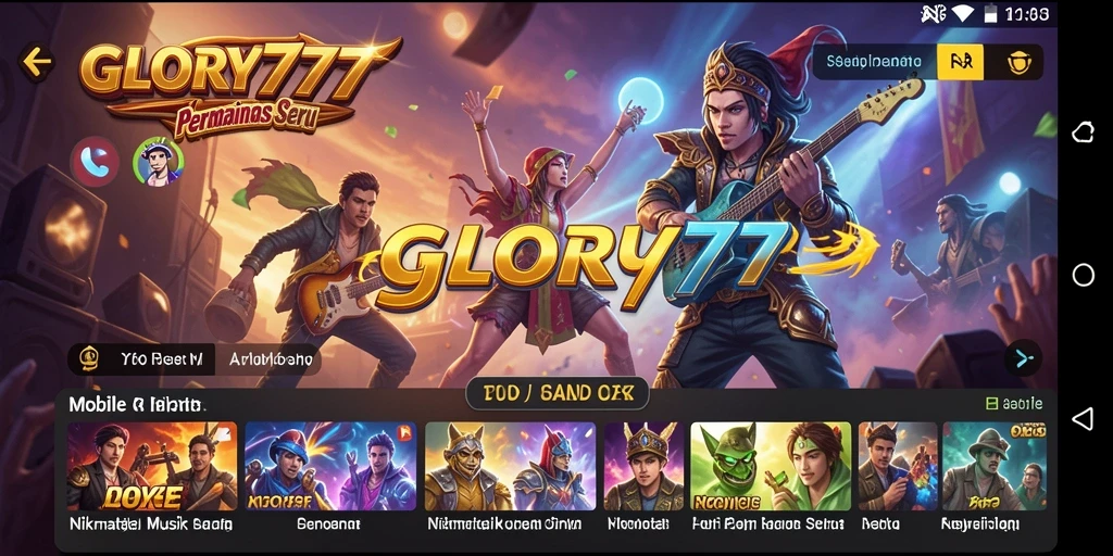 Tangkapan layar GLORY777 menampilkan pengalaman bermain musik yang interaktif dan menyenangkan.