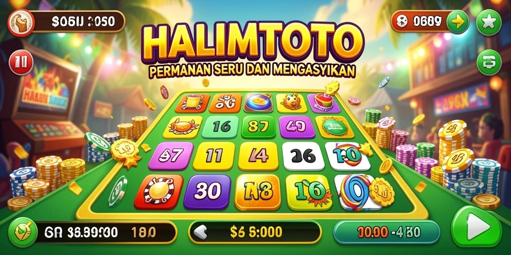 Tampilan permainan Bingo di HALIMTOTO yang seru dan interaktif.
