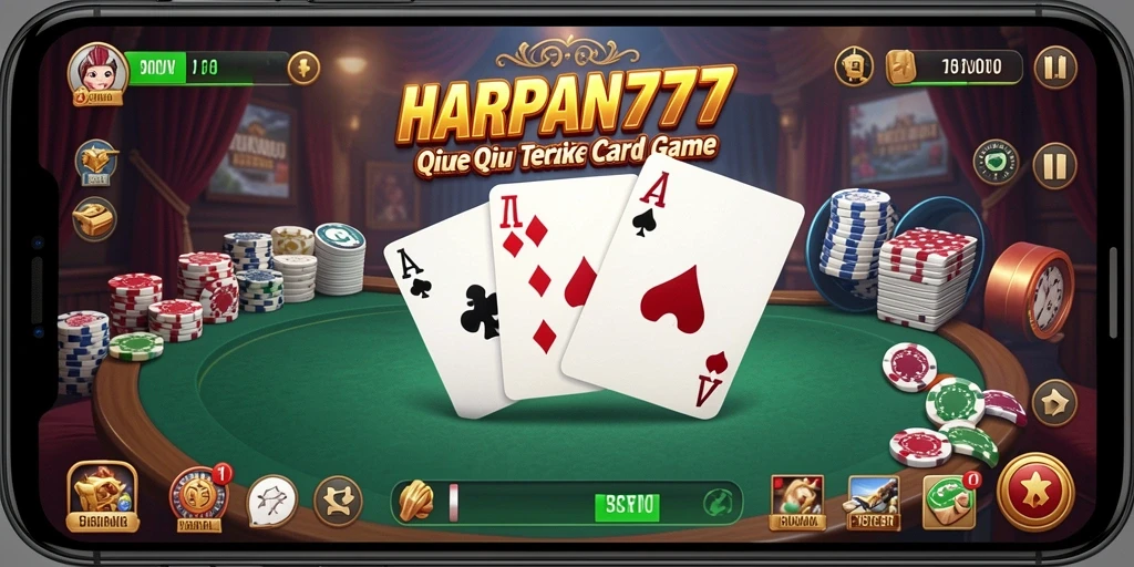 Tampilan gameplay QiuQiu yang mendebarkan di HARAPAN777.