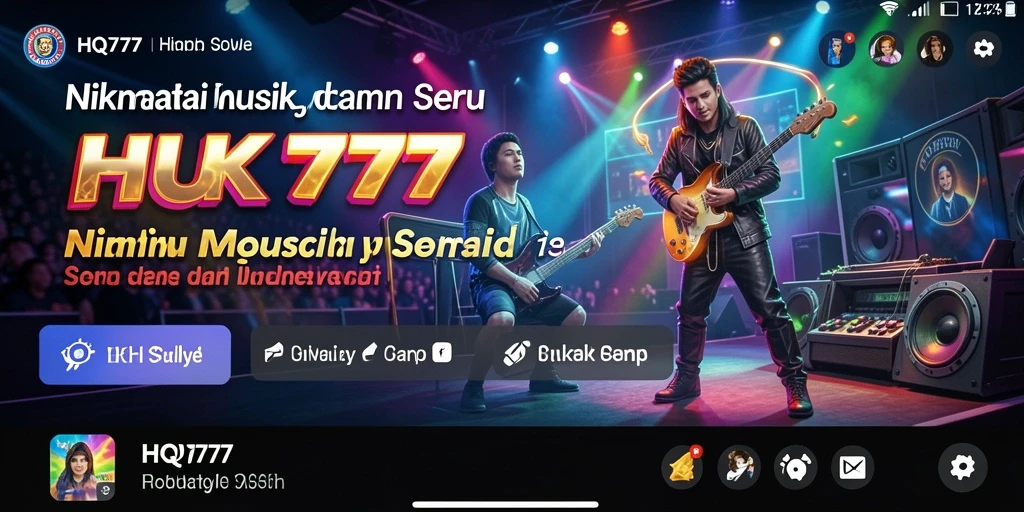 Screenshot HQ777 menunjukkan gameplay musik yang seru dan interaktif.