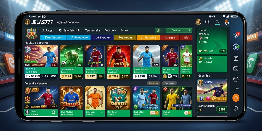 Screenshot utama JELAS777 menunjukkan antarmuka sportsbook yang menarik.