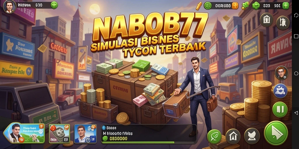 Screenshot gameplay NABOB77 yang menunjukkan manajemen bisnis Tycoon.