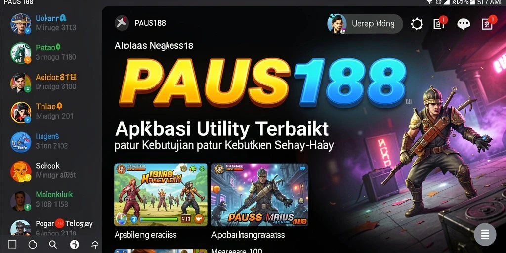 Tampilan antarmuka utama PAUS188 yang intuitif dan menarik.