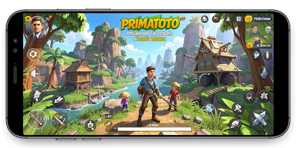 Tangkapan layar gameplay Open World di PRIMATOTO yang menampilkan eksplorasi dan petualangan.