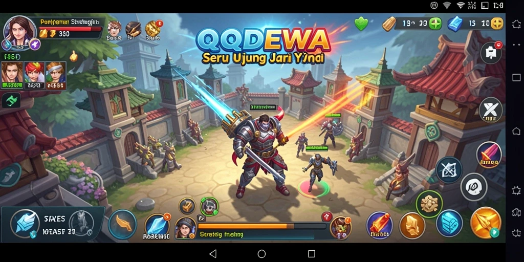 Screenshot gameplay QQDEWA yang menampilkan strategi pertempuran yang mendebarkan.