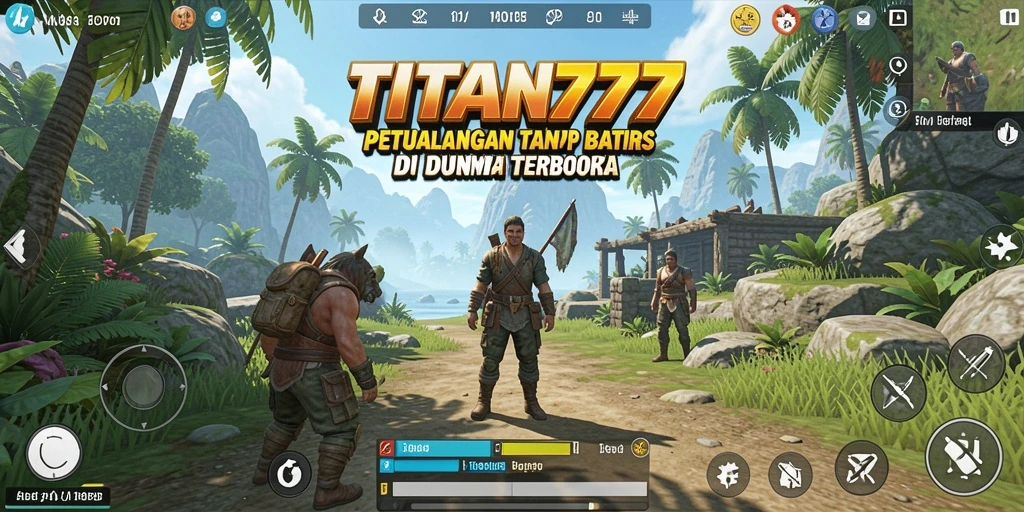 Screenshot utama menunjukkan gameplay yang menawan dari dunia terbuka.